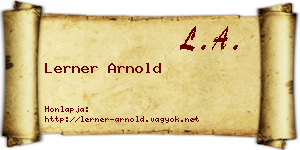 Lerner Arnold névjegykártya